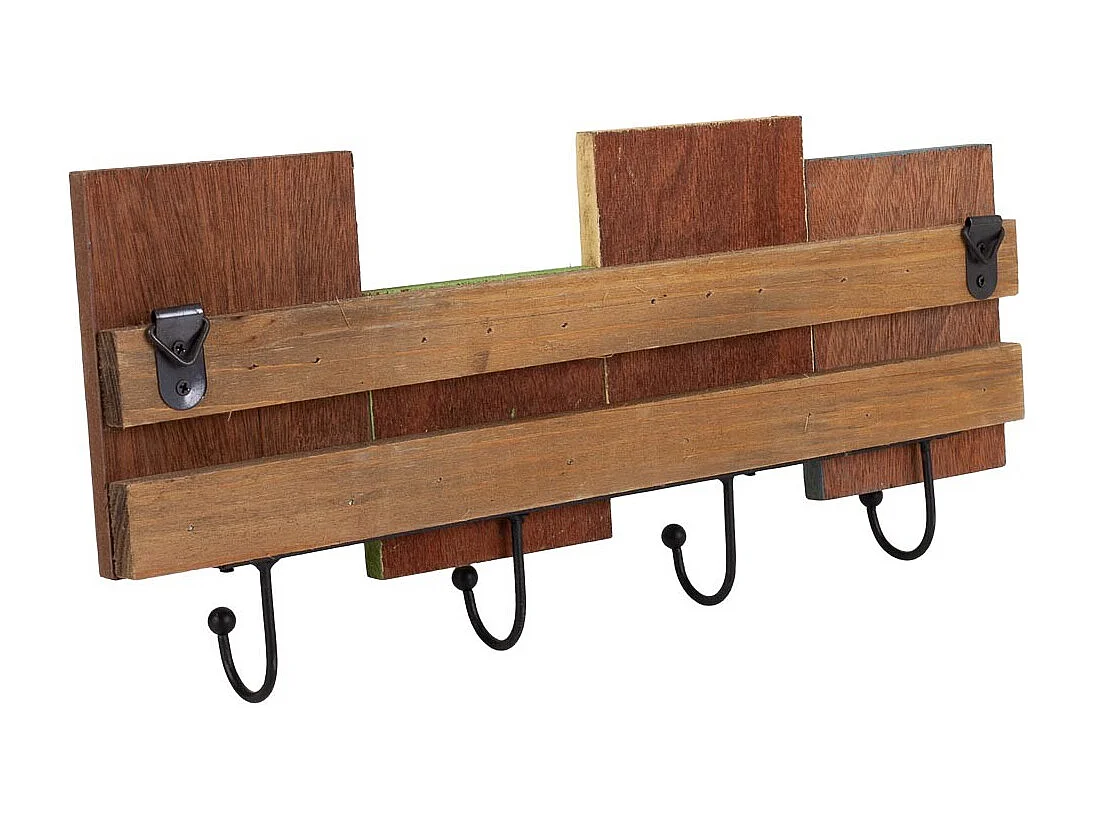 Percha de madera y metal 36x3.5x16