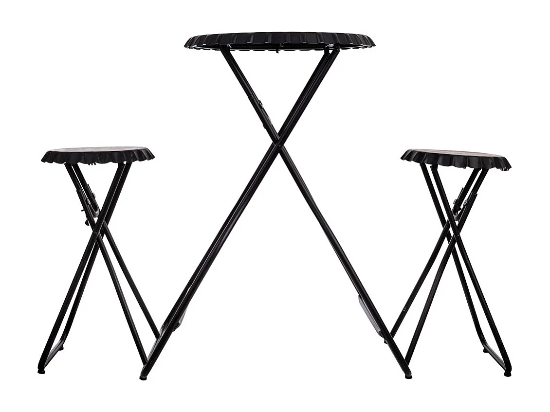 Mesa metálica dobrável com bancos 148x60x102h cm