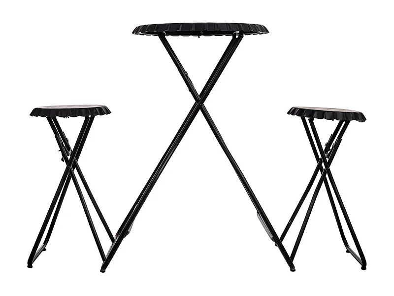 Tavolo con sgabelli pieghevoli in metallo 148x60x102h cm