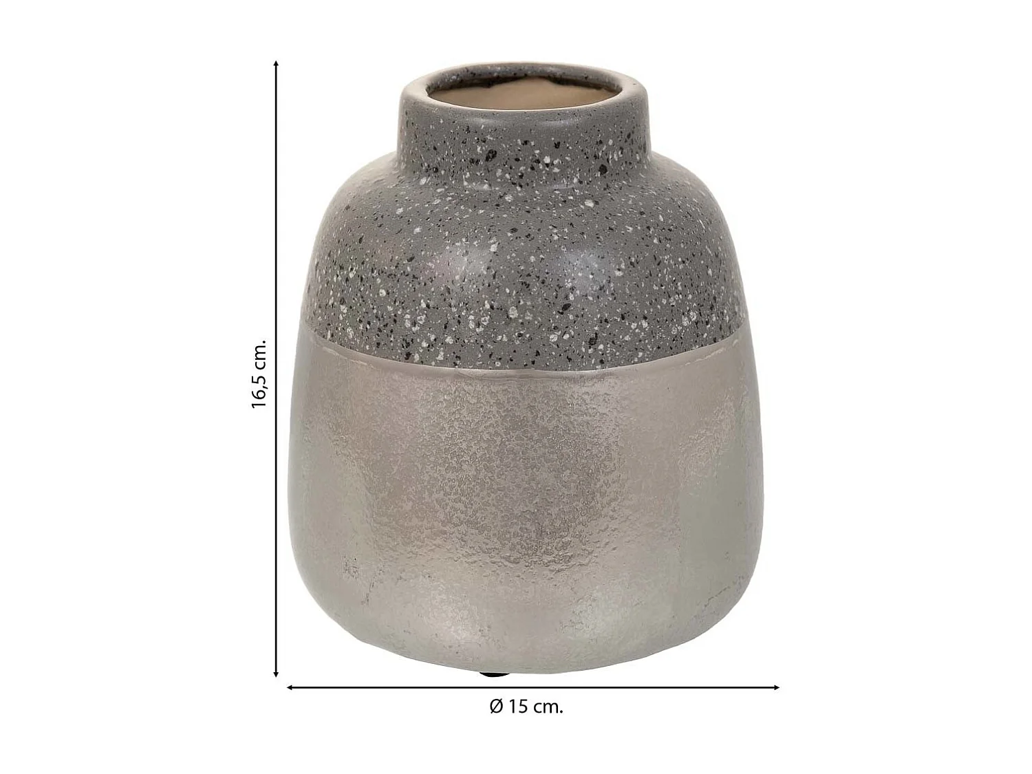 Vase en céramique argentée 15x15x16,5h