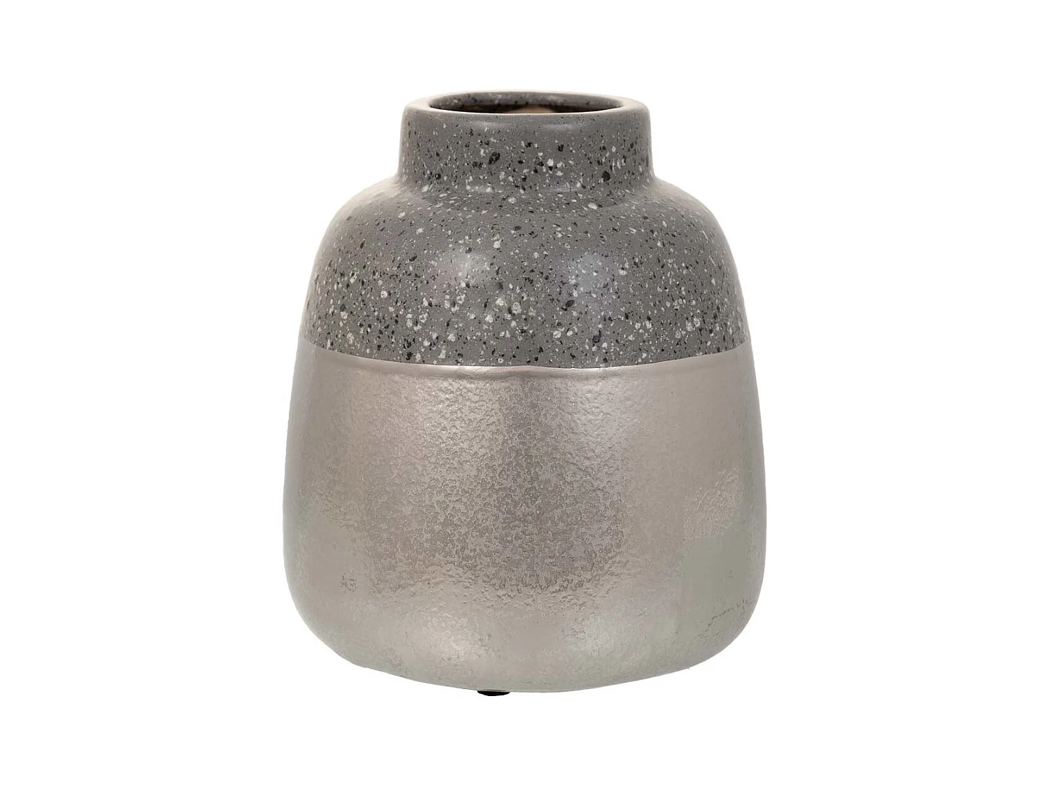 Vase en céramique argentée 15x15x16,5h