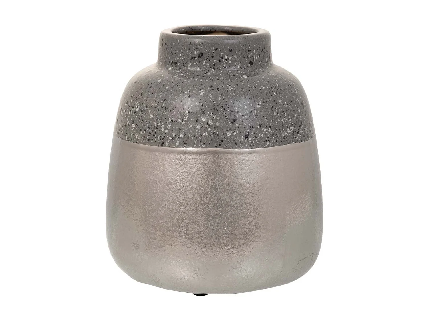 Silberne Keramikvase 15x15x16,5h cm