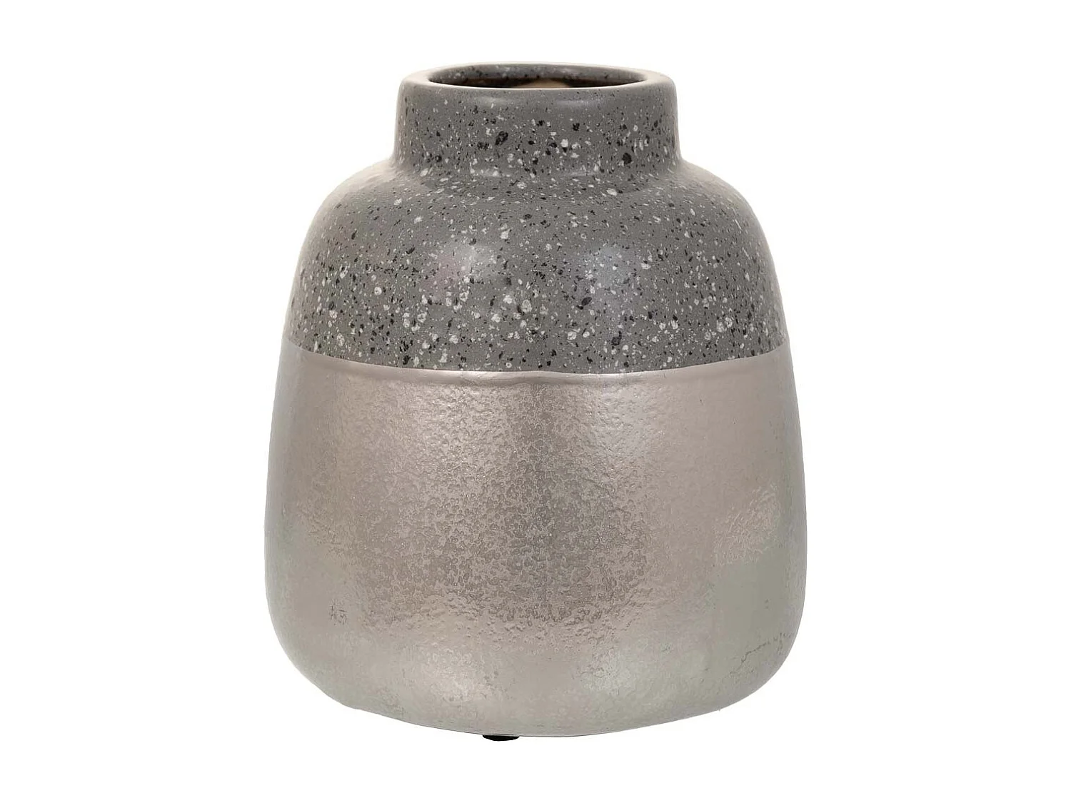 Silberne Keramikvase 15x15x16,5h cm