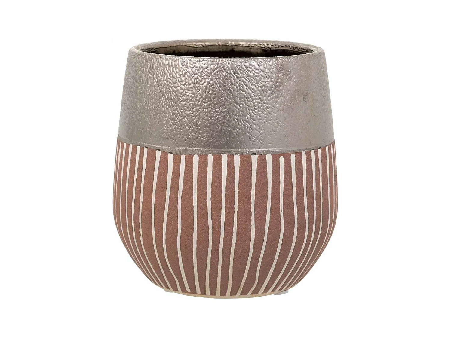 Vase en céramique argentée 13x13x14h