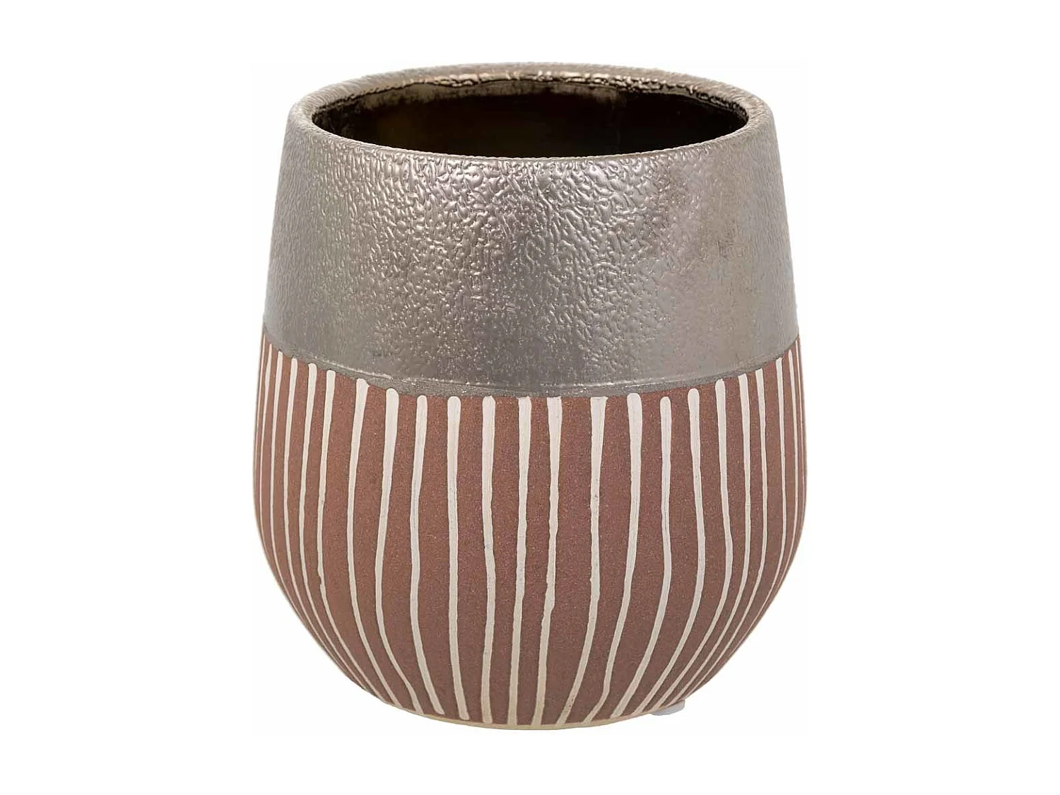 Vaso in ceramica argento 13x13x14h
