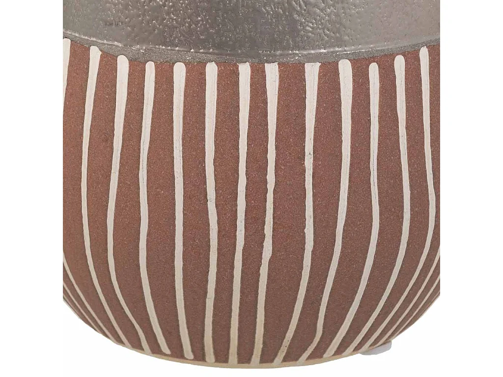 Vaso in ceramica argento 13x13x14h