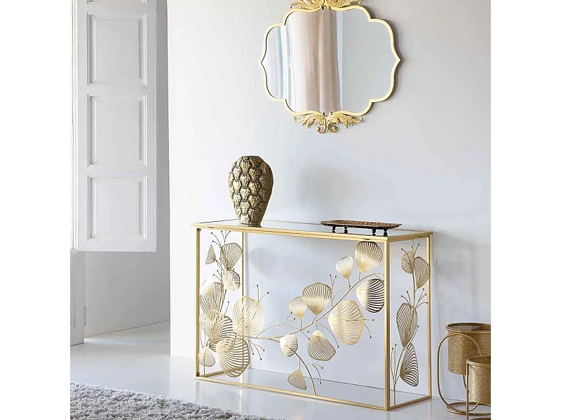 Vaso in metallo dorato 29x9,5x35h