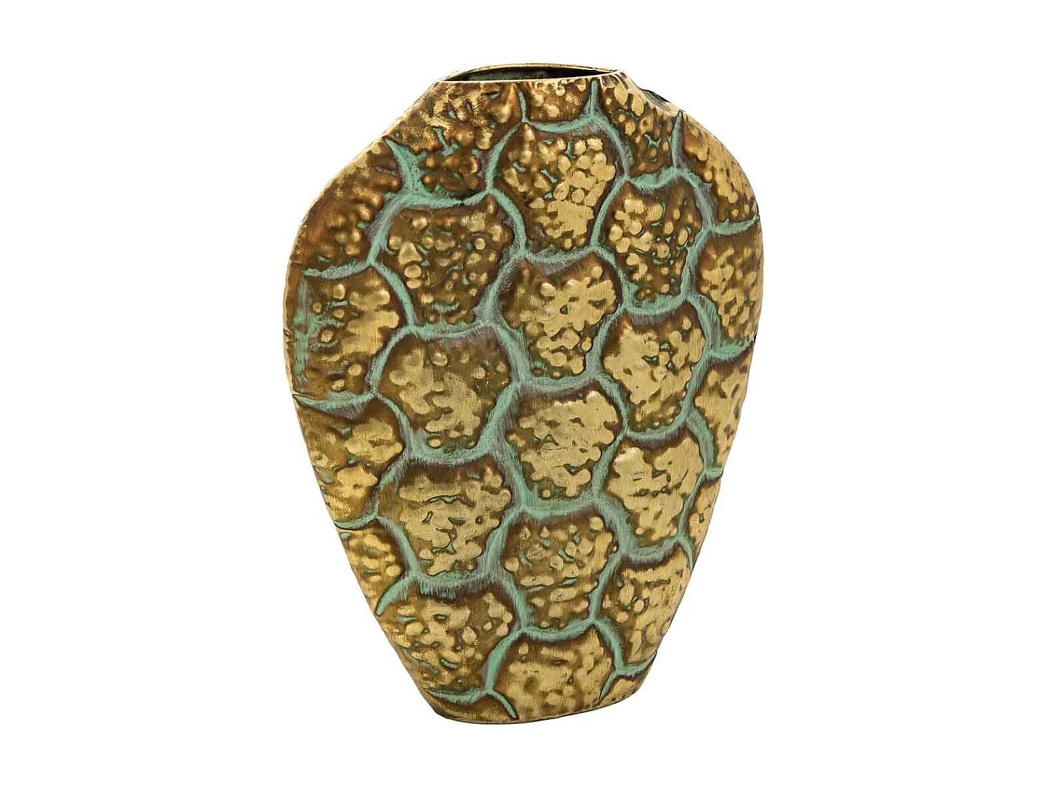 Goldene Metallvase 29x9,5x35h cm