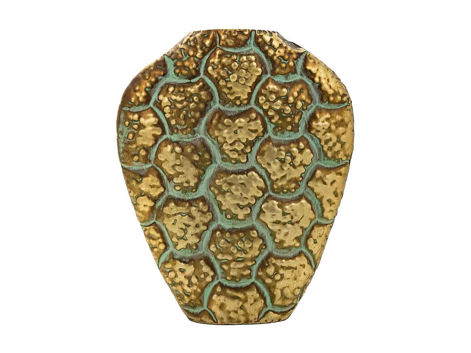 Vase en métal doré 29x9.5x35h