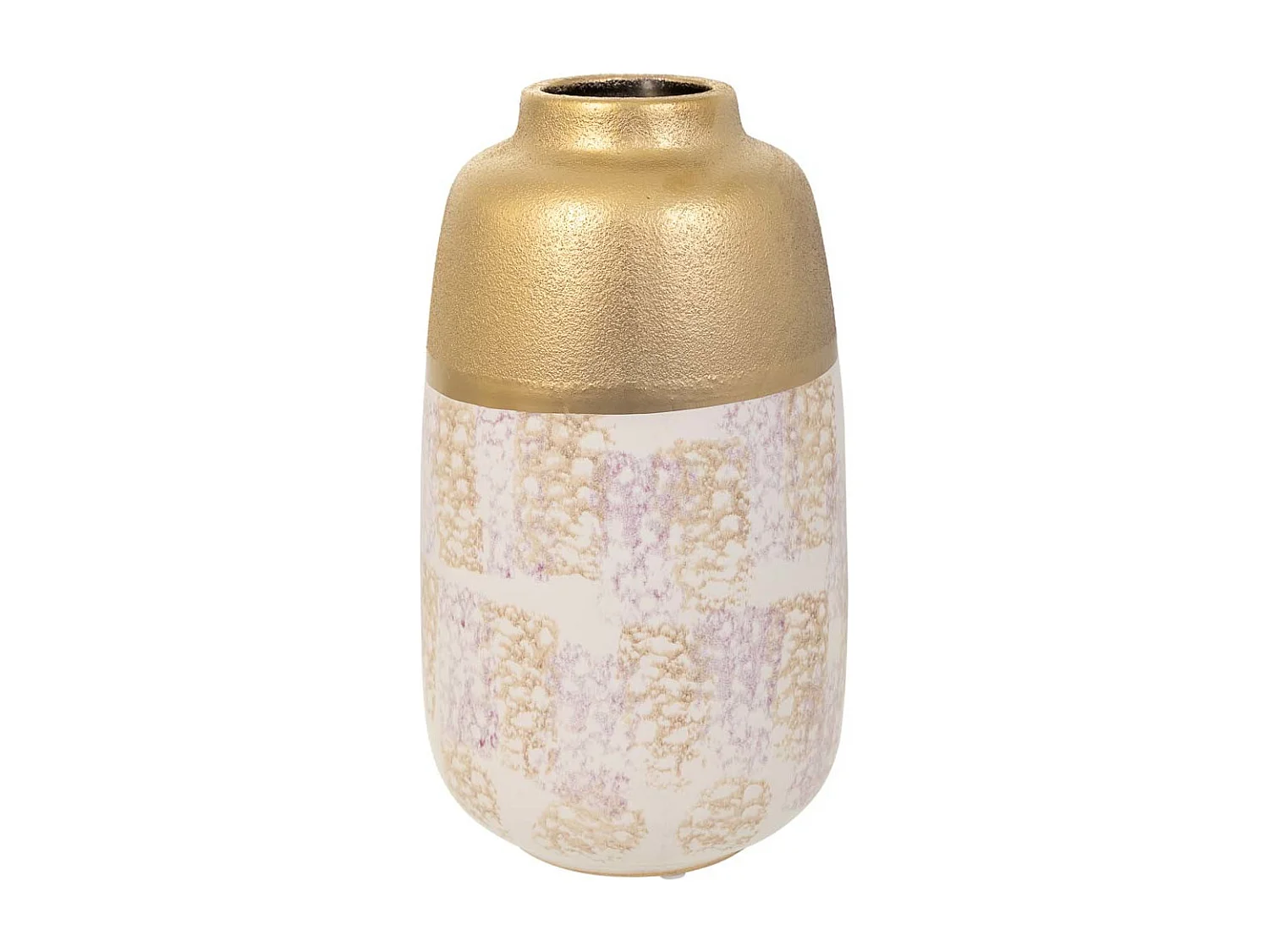 Vase en céramique dorée 15,5x15,5x28h