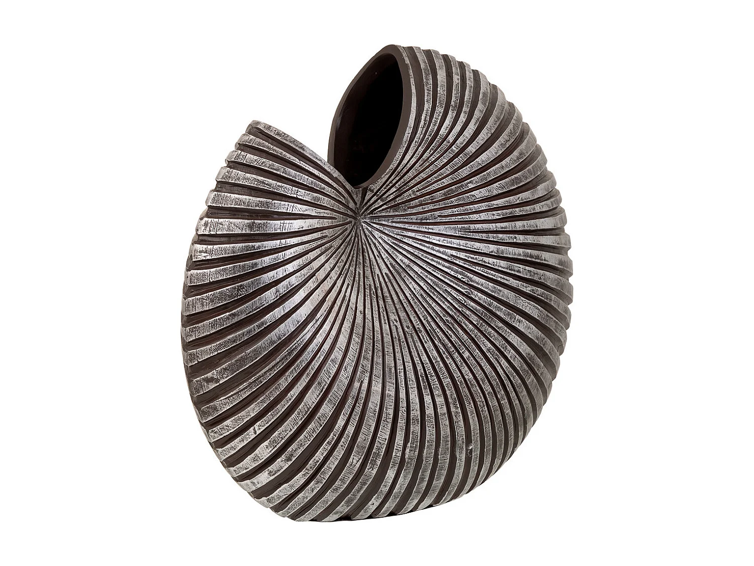 Silberne Polyresinvase 46x20x41h cm