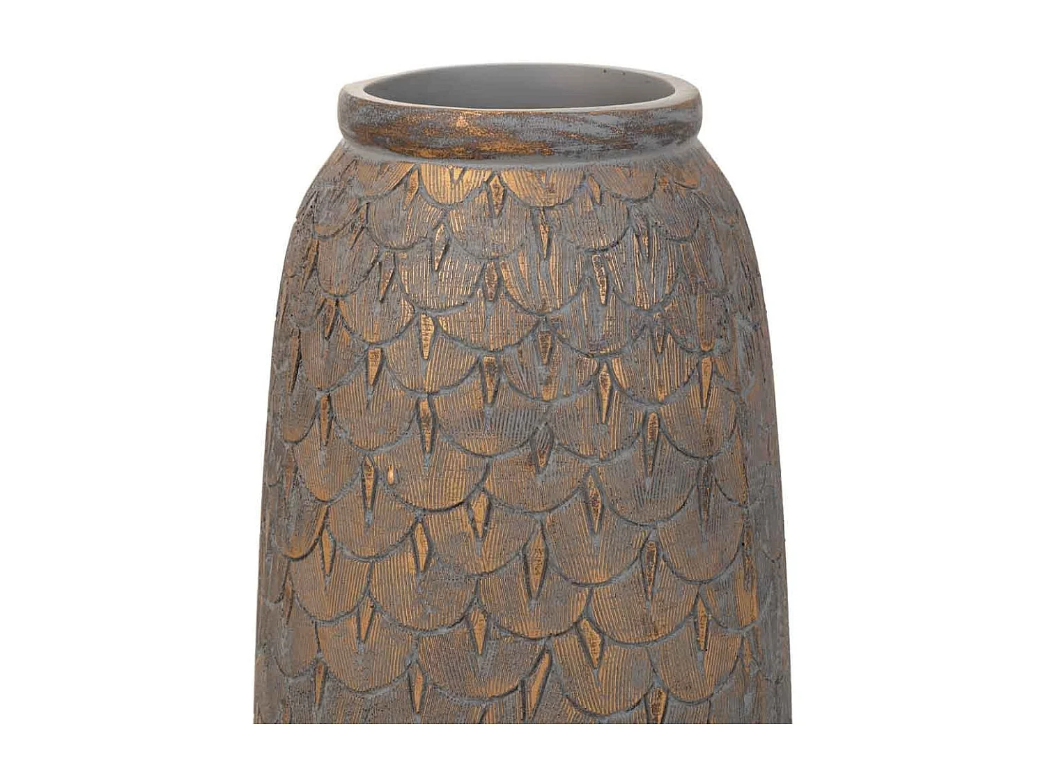 Vaso em poliresina marrom 15x15x31