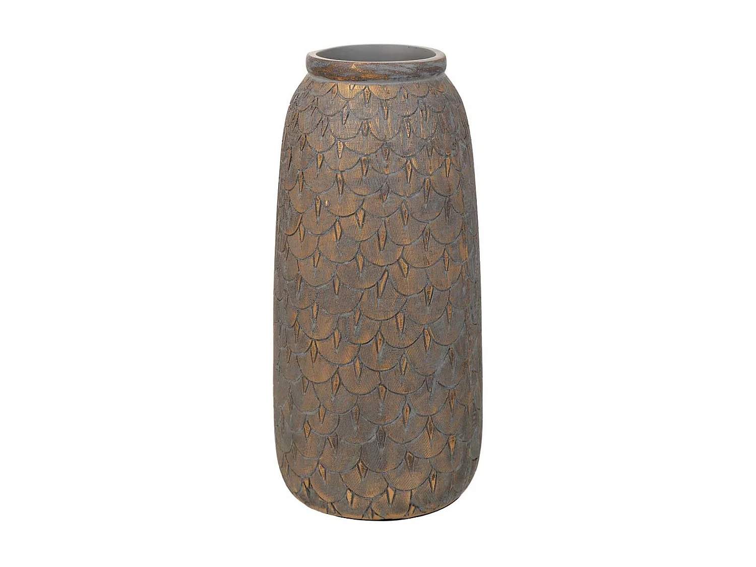 Vaso polirresina marrone 15x15x31h cm
