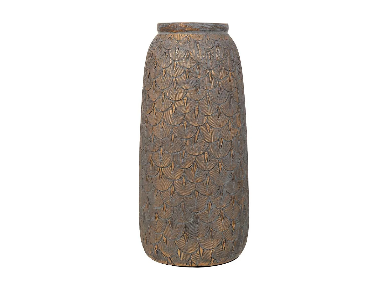 Vaso polirresina marrone 15x15x31h cm
