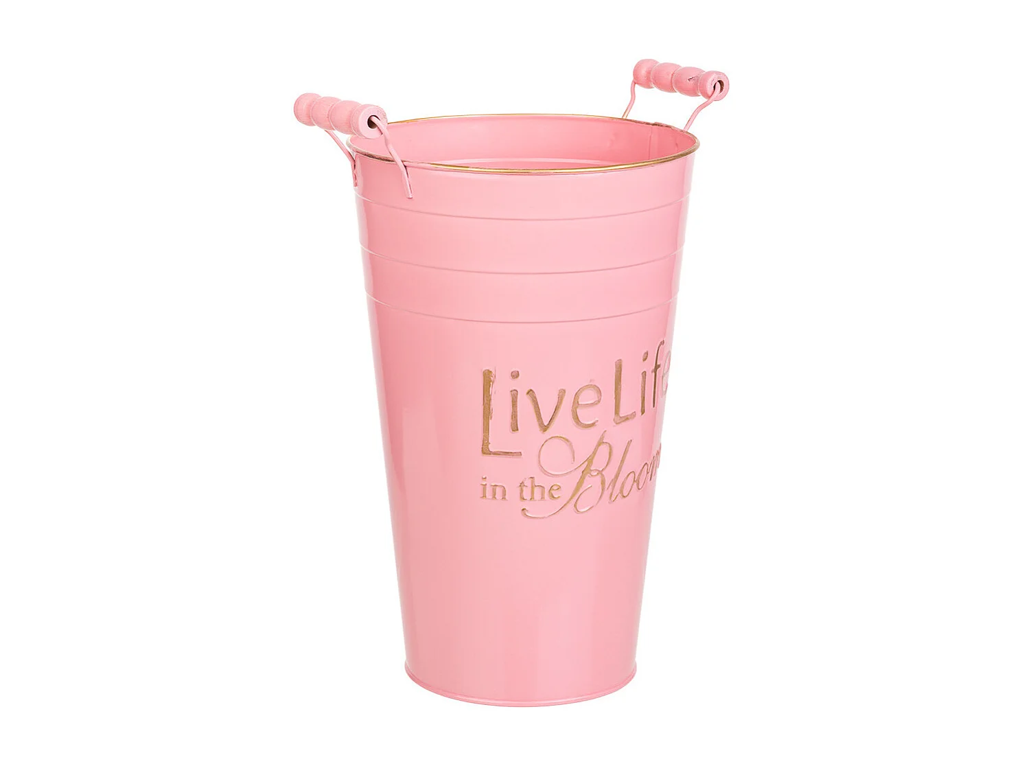 Vase en métal rose 24xd19x30/32.5h b:13