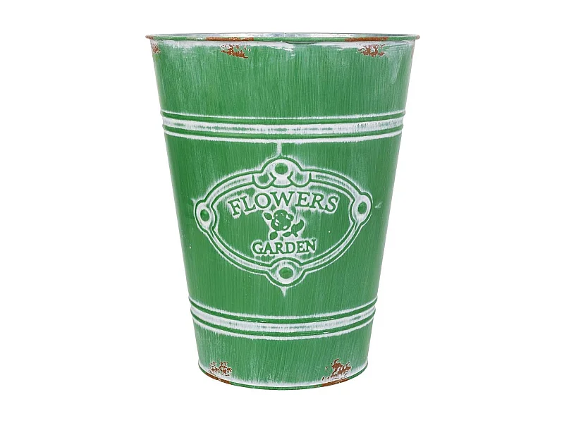 Vaso in metallo verde d20,5x25h b:13