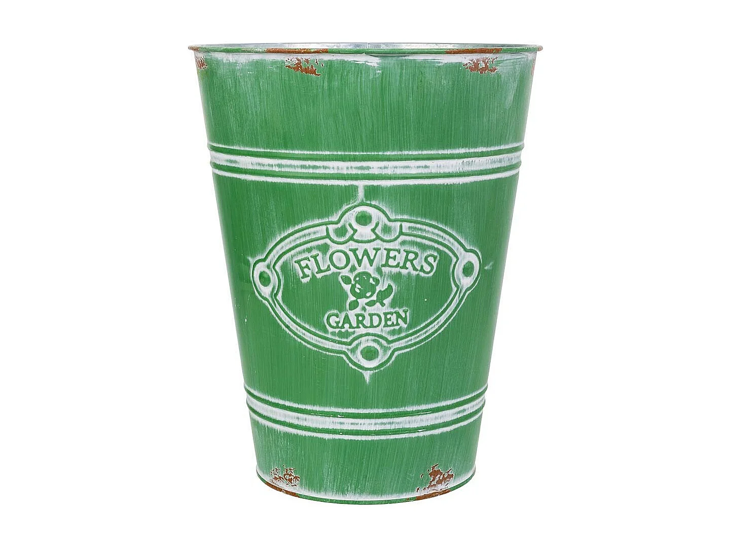 Vaso in metallo verde d20,5x25h b:13