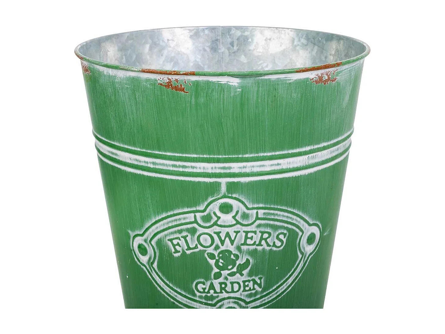 Vaso in metallo verde d20,5x25h b:13