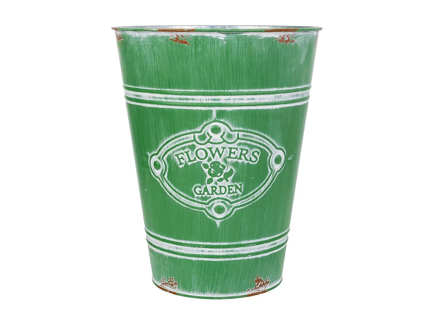 Vaso in metallo verde d20,5x25h b:13