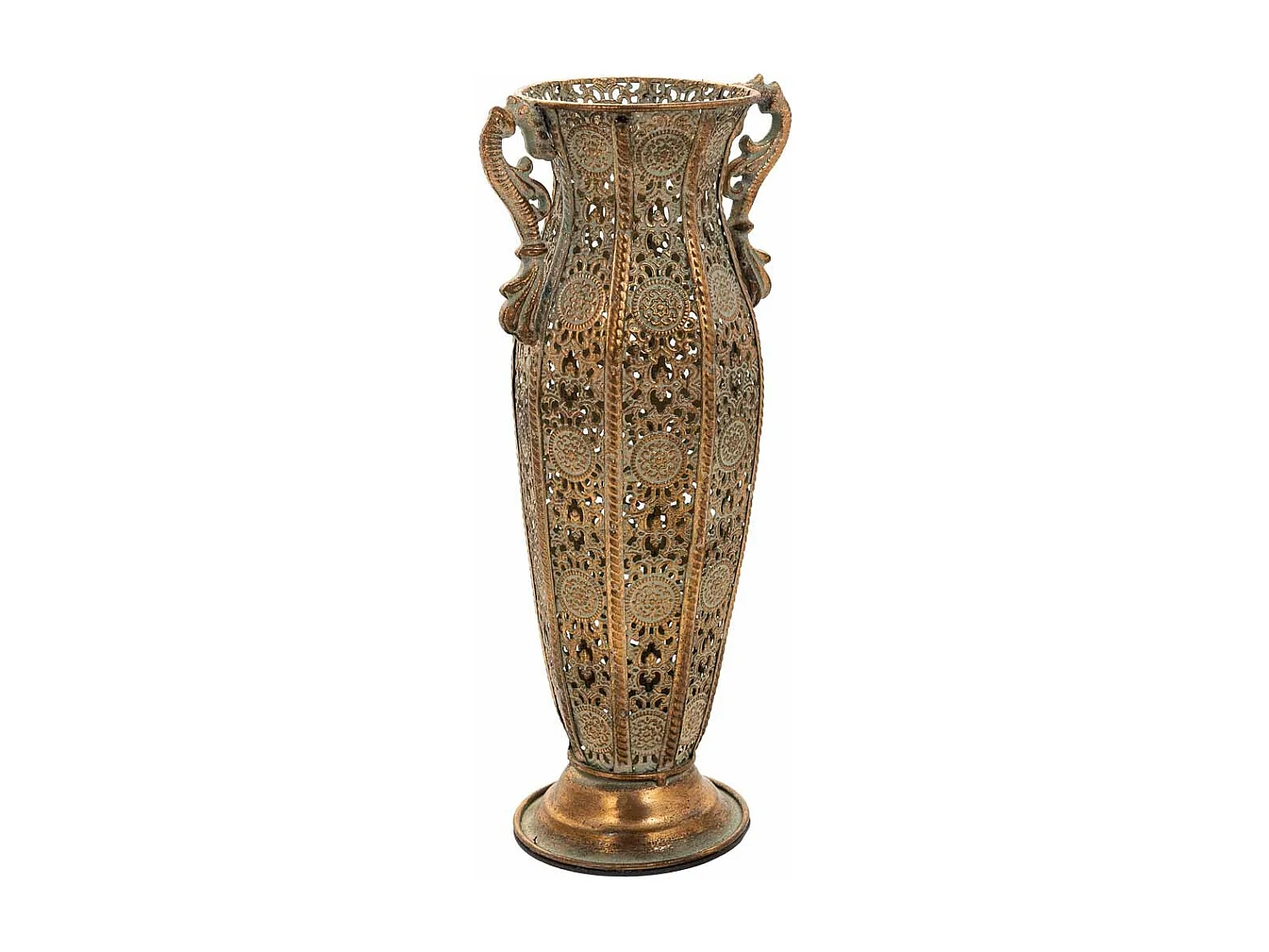 Goldene Metallvase 15,5x11,5x34h cm