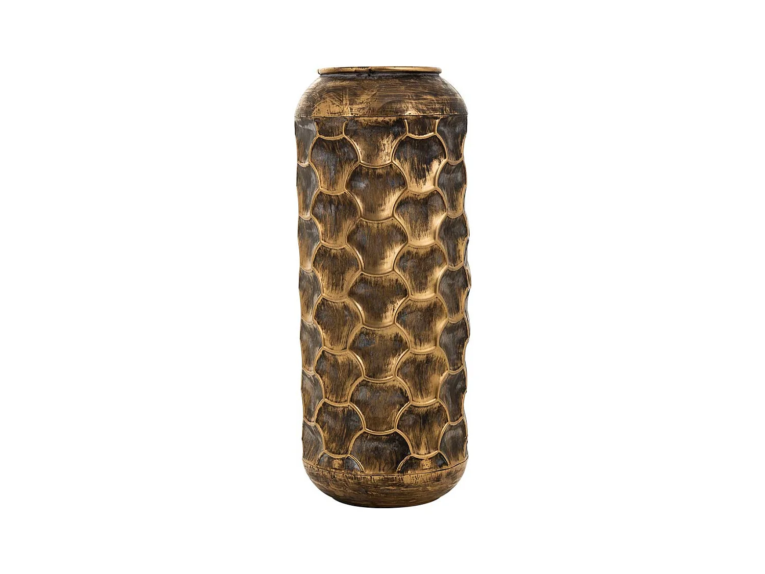 Braune Metallvase 23,5x23,5x57h cm