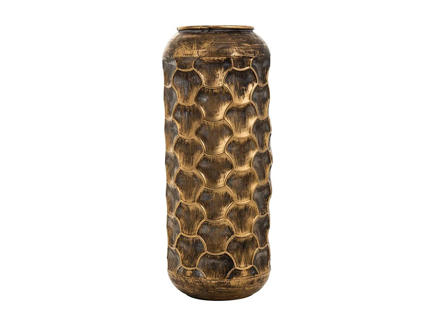 Braune Metallvase 23,5x23,5x57h cm