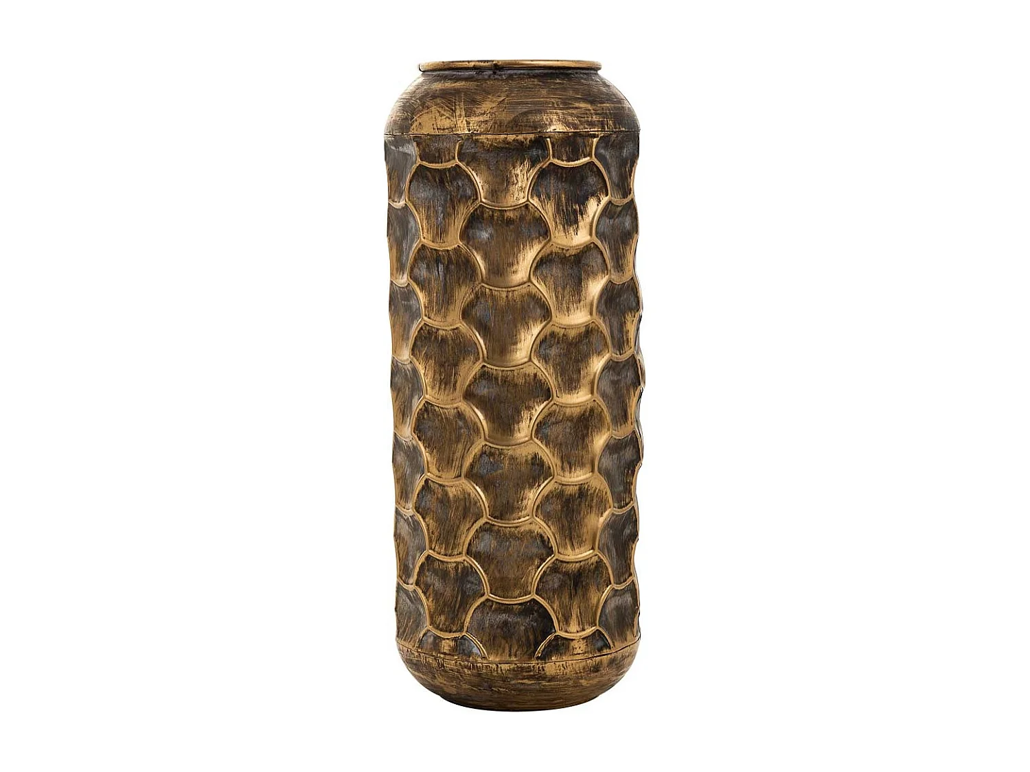 Braune Metallvase 23,5x23,5x57h cm
