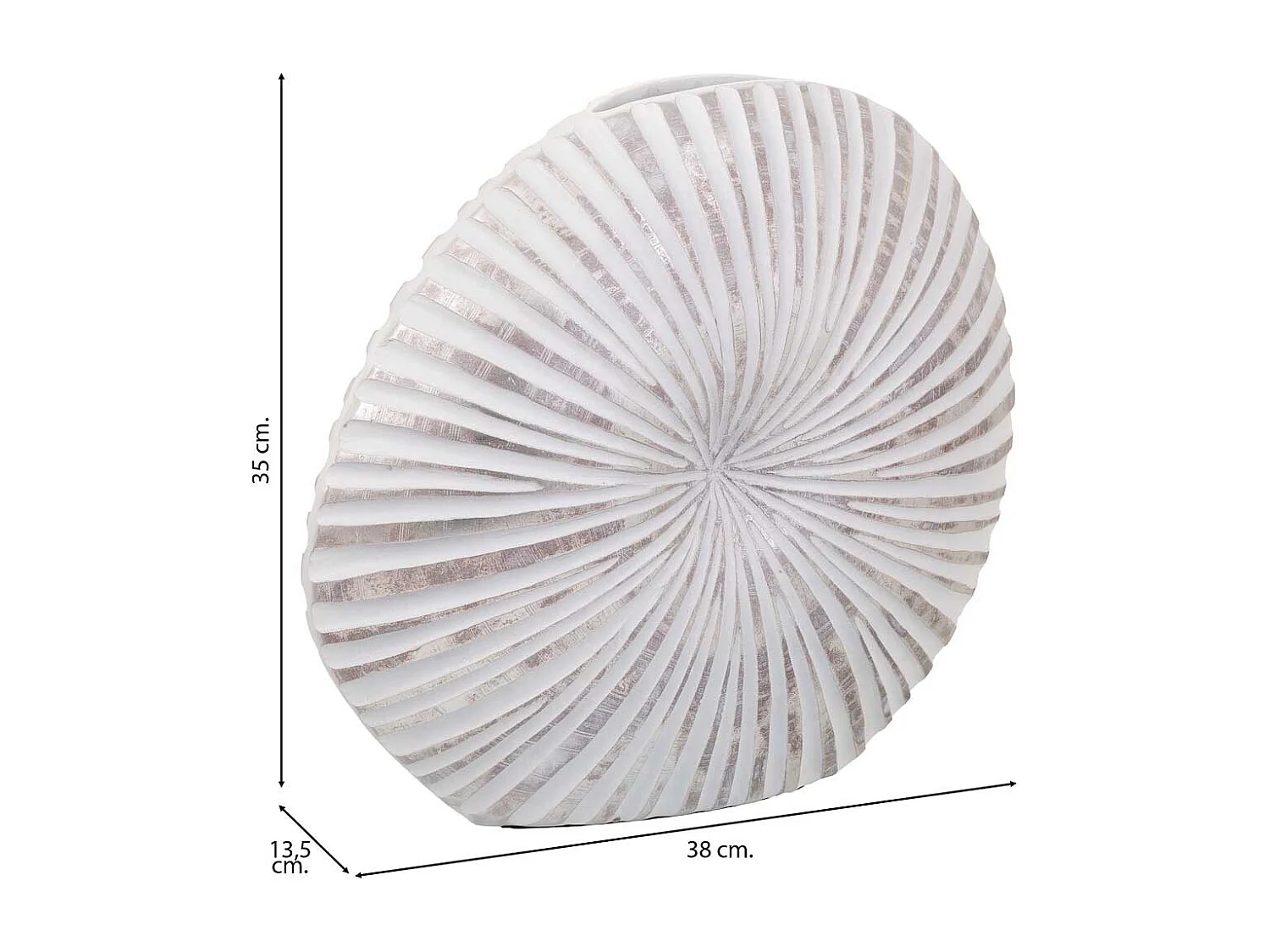 Vase en polyrésine blanche 38x13,5x35h