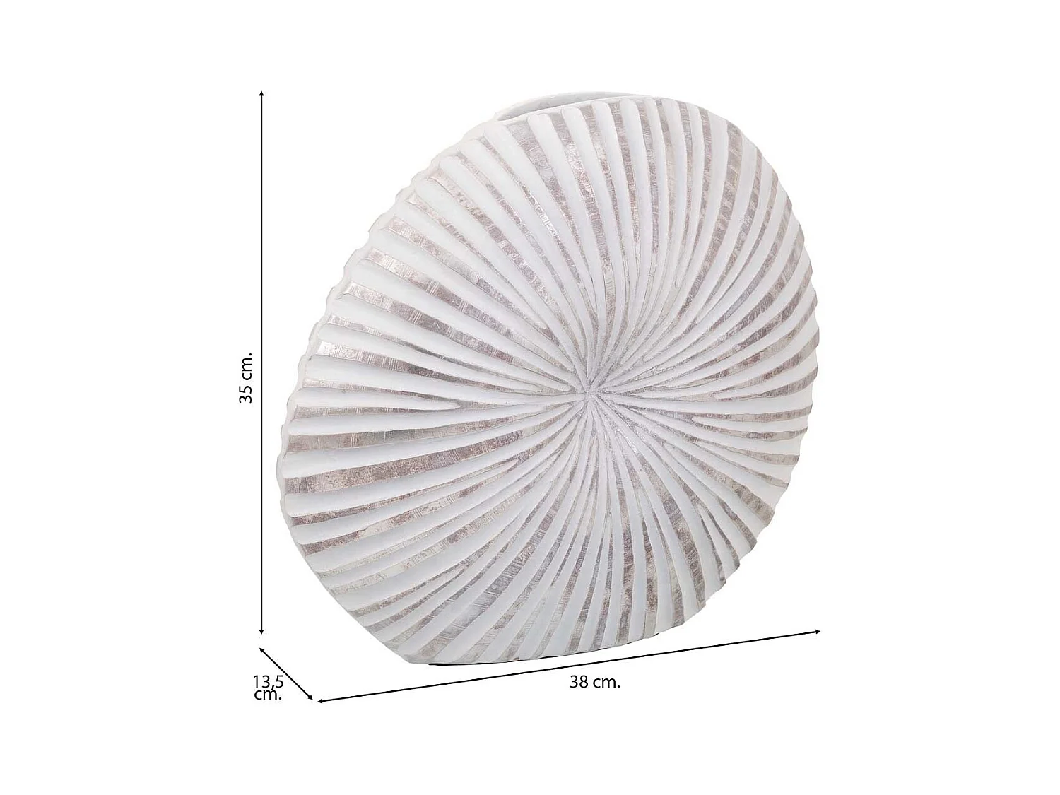 Jarrón de poliresina blanco 38x13,5x35