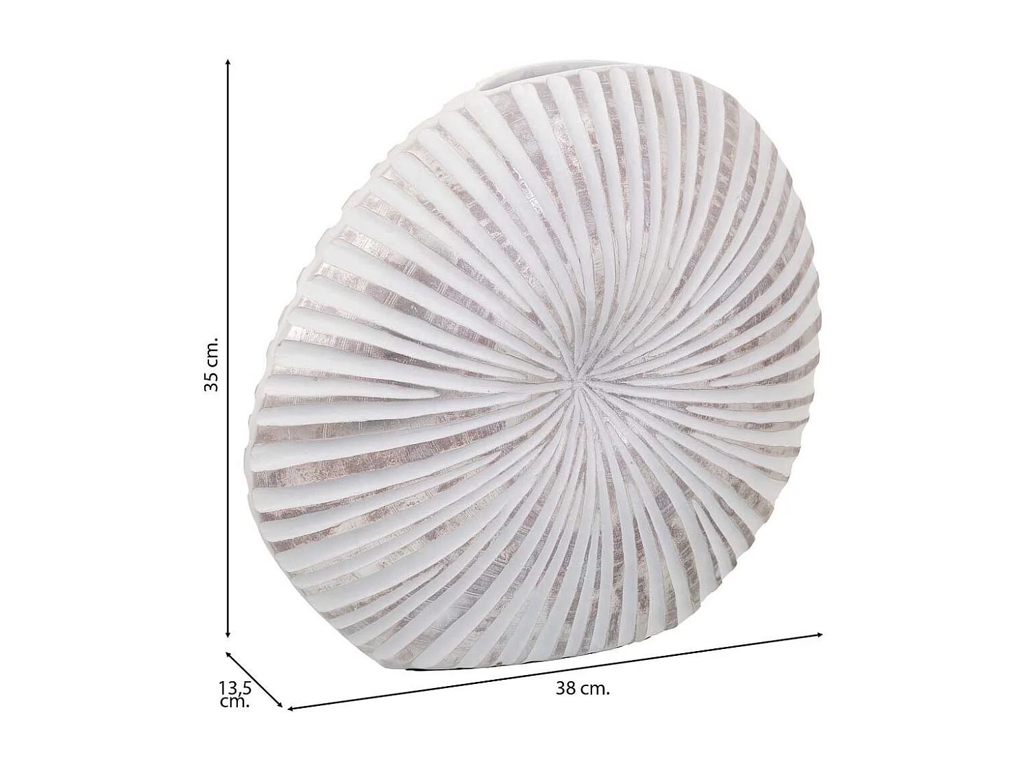 Vaso in poliresina bianca 38x13,5x35h