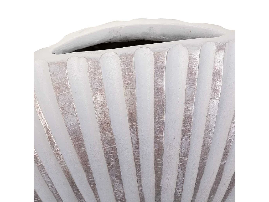 Vase en polyrésine blanche 38x13,5x35h