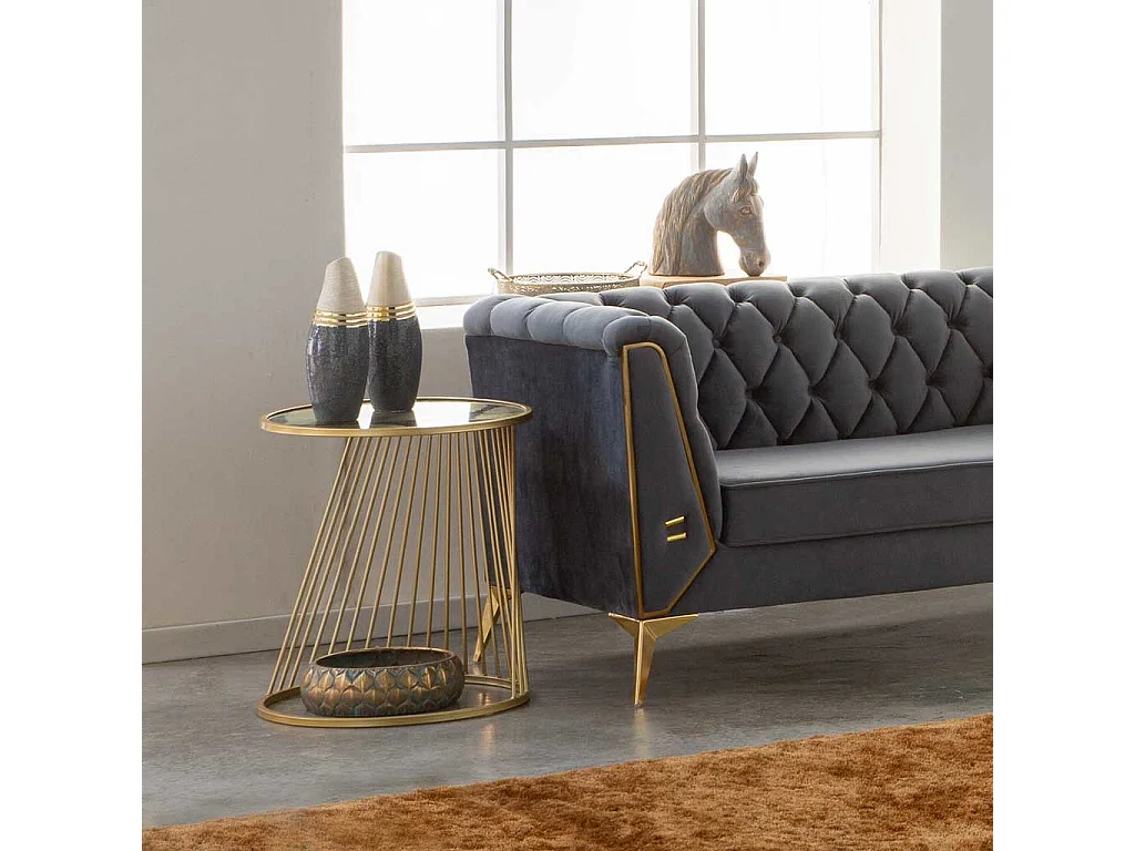 Jarrón de cerámica dorado 12x12x33