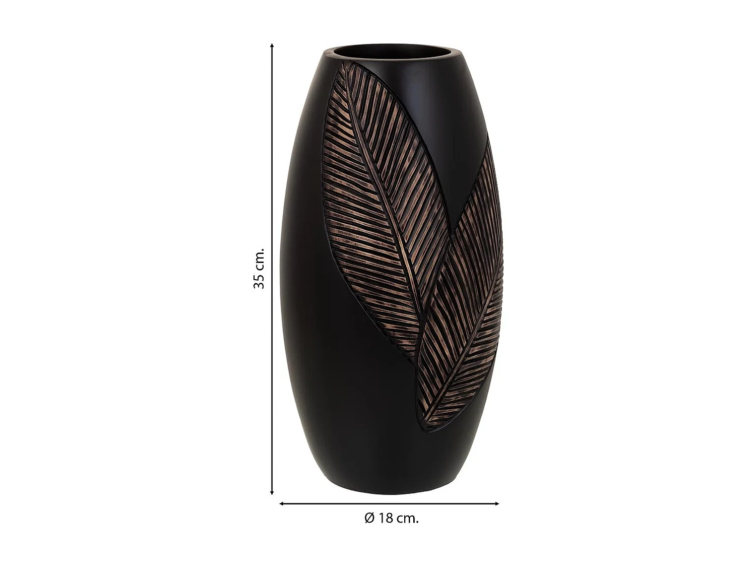 Vaso in poliresina marrone 18x18x35h