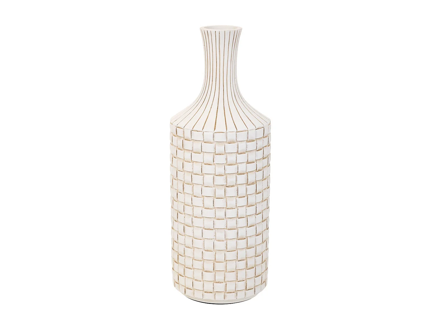 Vaso in poliresina bianco 14,5x14,5x39,5h