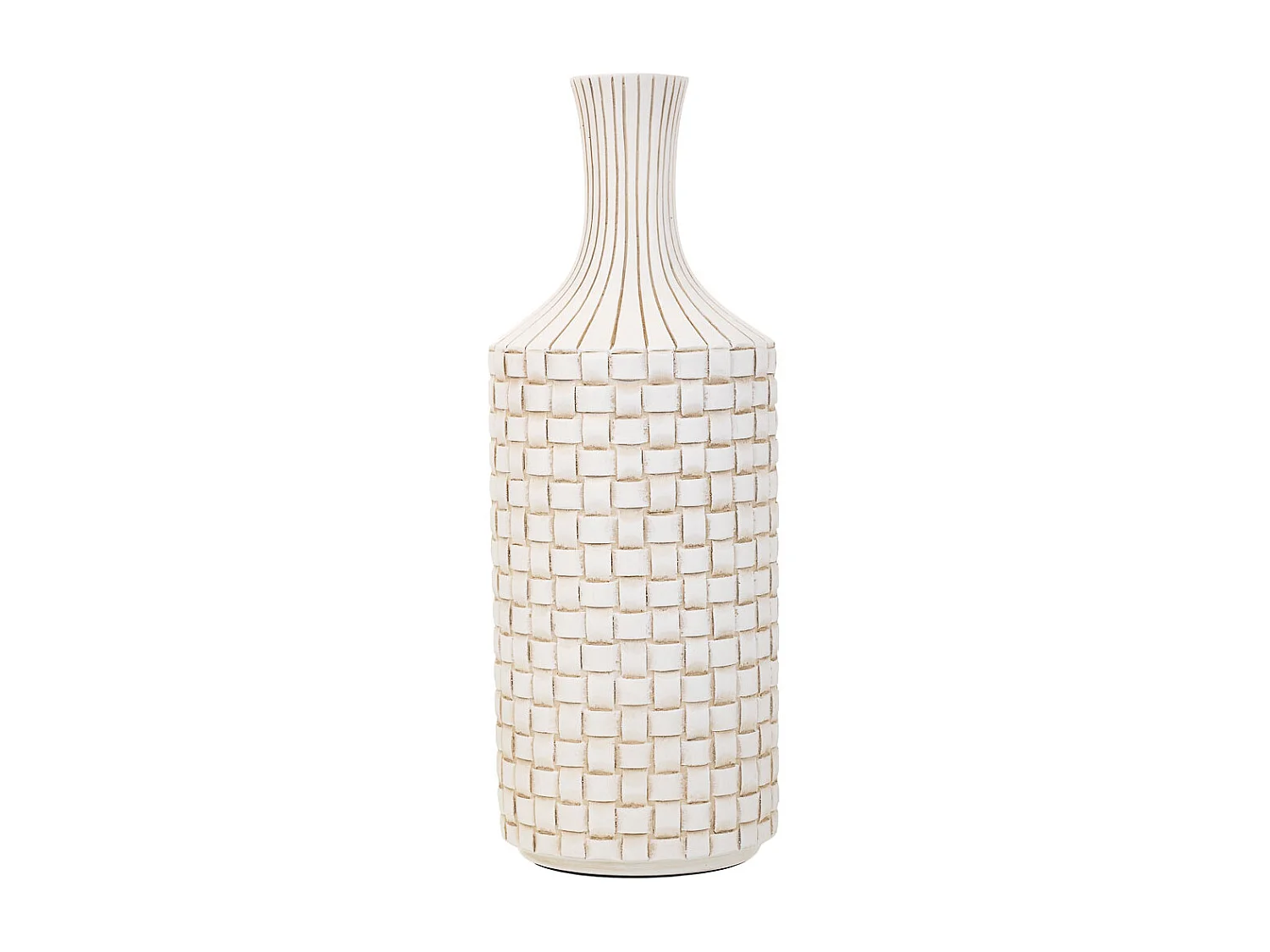 Vaso in poliresina bianco 14,5x14,5x39,5h