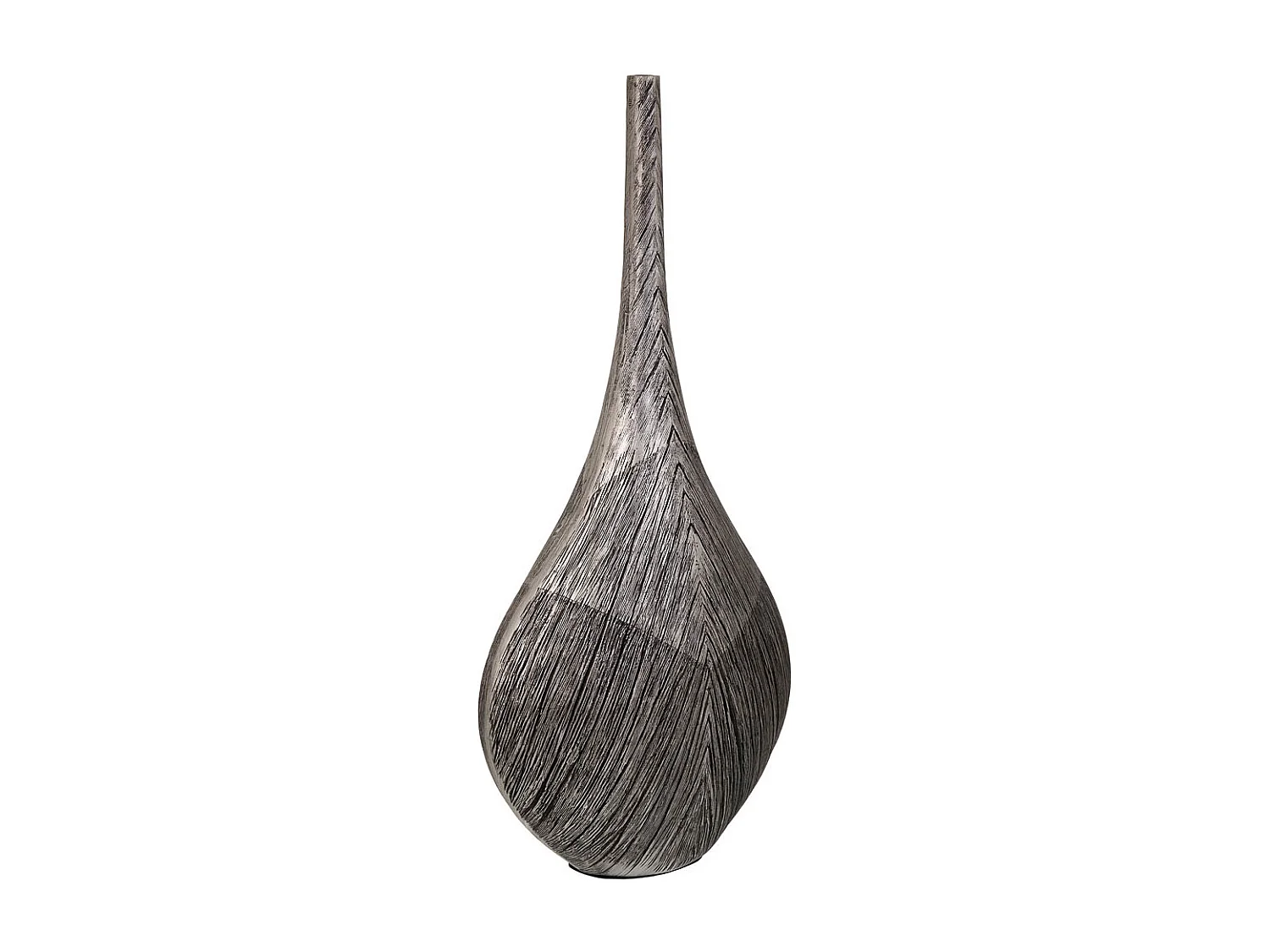 Silberne Vase aus Polyresin, 23,5 x 13,5 x 48,5 h cm