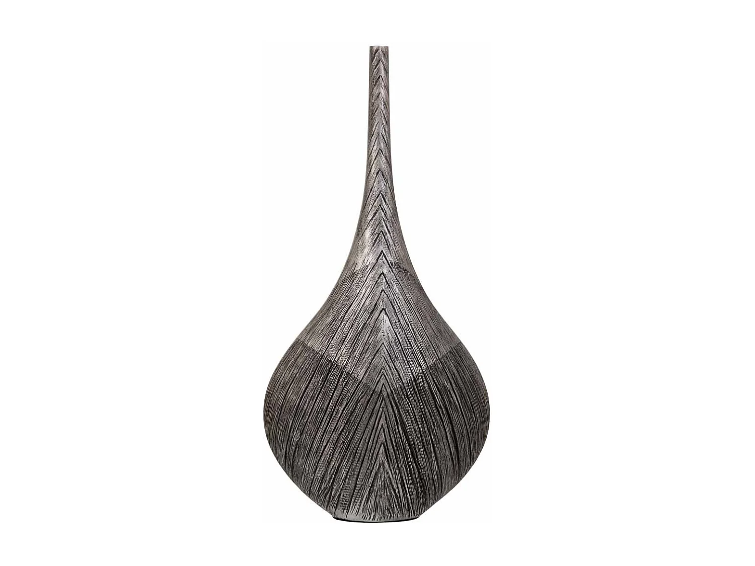 Silberne Vase aus Polyresin, 23,5 x 13,5 x 48,5 h cm