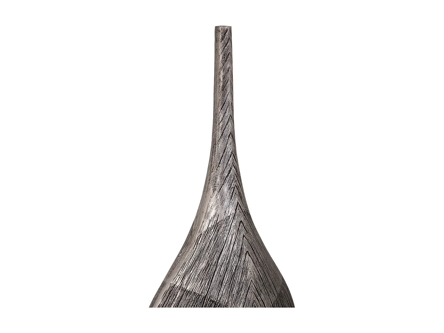 Silberne Vase aus Polyresin, 23,5 x 13,5 x 48,5 h cm