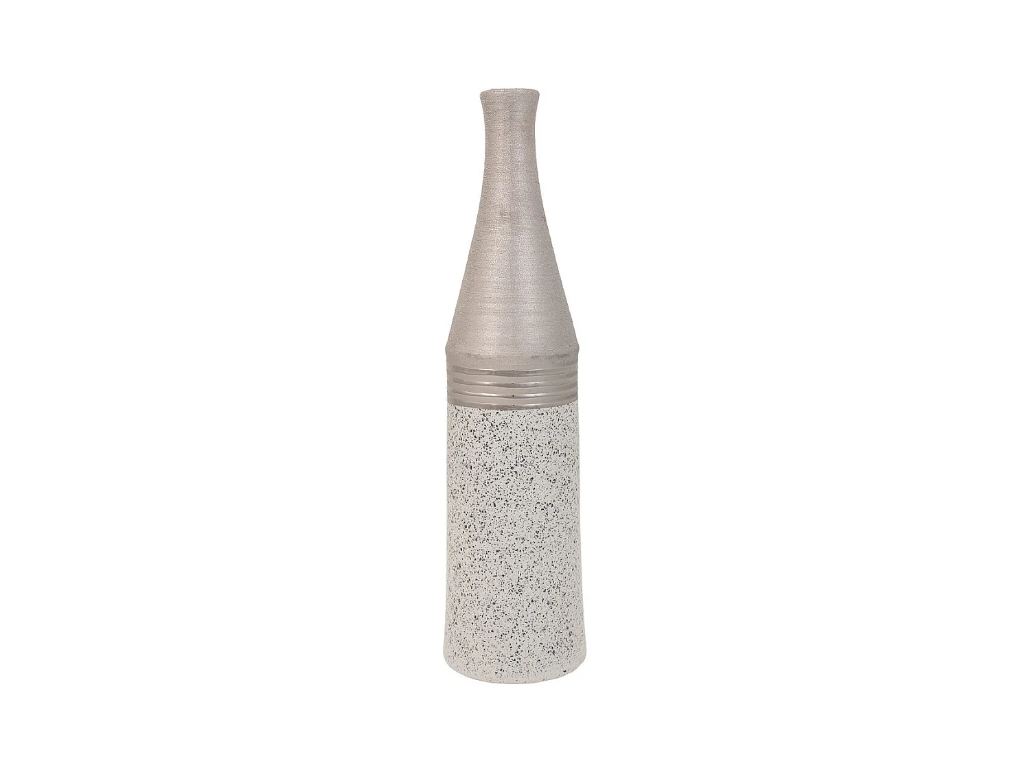 Vase en céramique argentée 13,5x13,5x53h