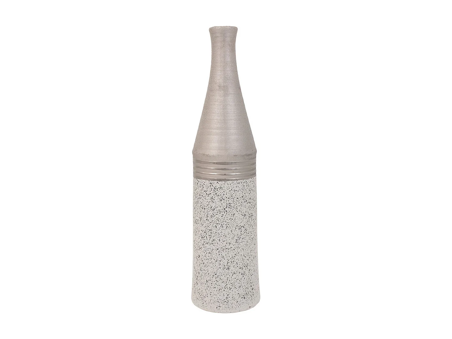 Silberne Keramikvase 13,5x13,5x53h cm