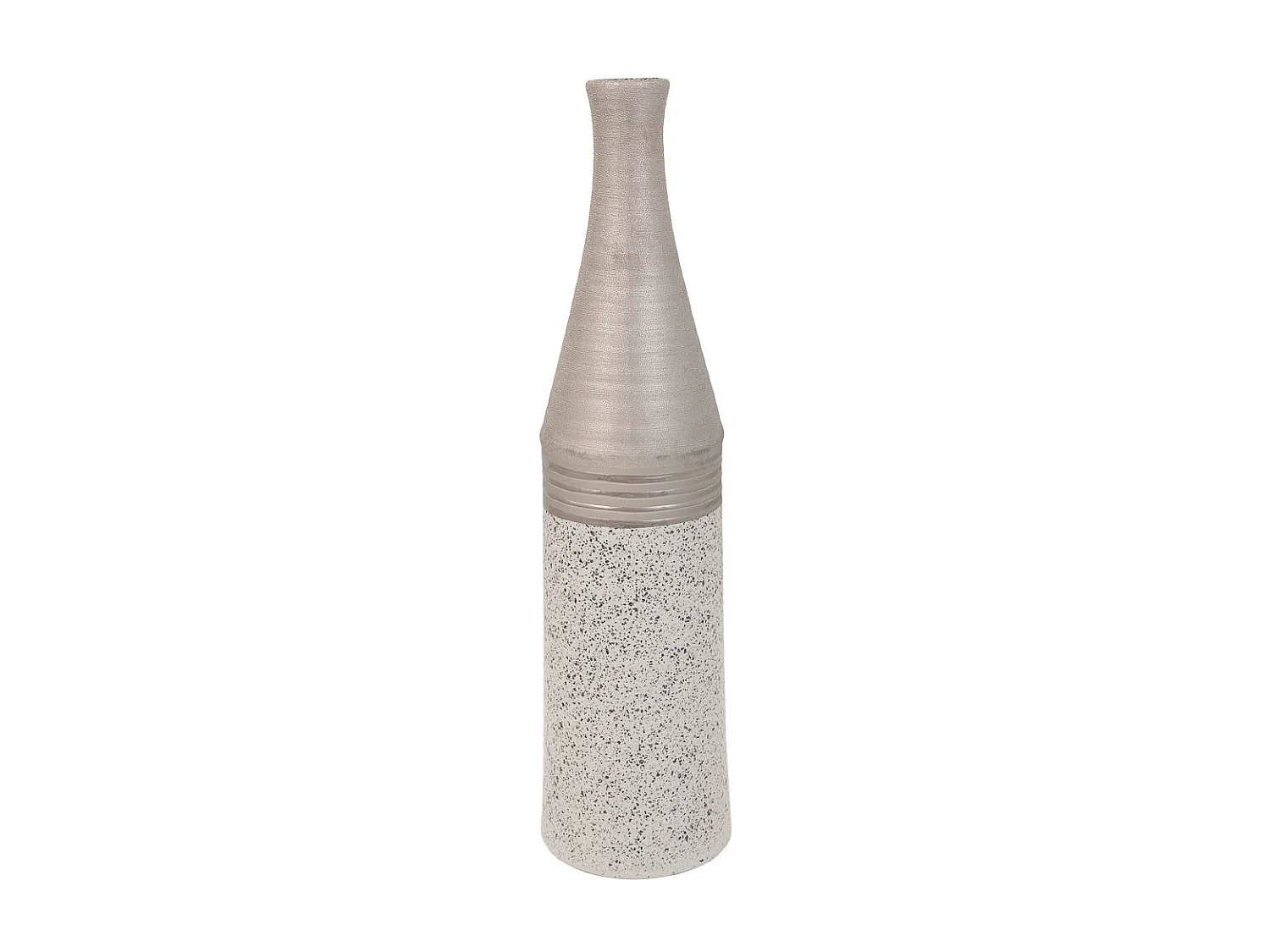 Silberne Keramikvase 13,5x13,5x53h cm