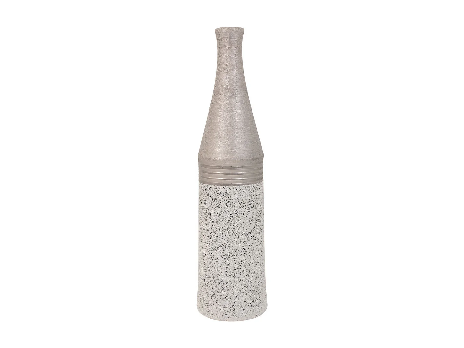 Silberne Keramikvase 13,5x13,5x53h cm