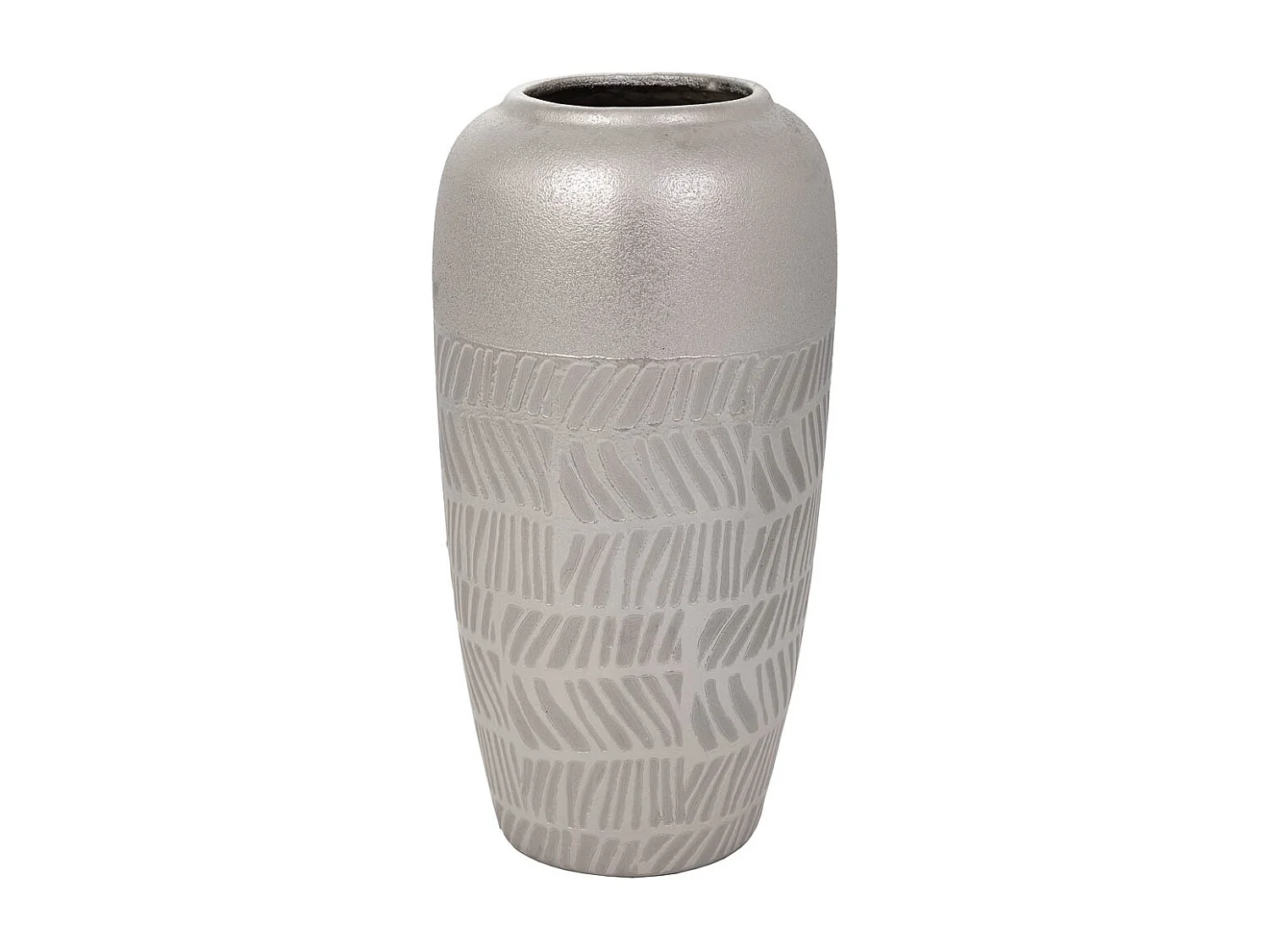 Silberne Keramikvase 15x15x29,5h cm