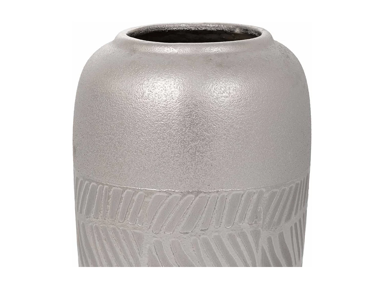 Silberne Keramikvase 15x15x29,5h cm