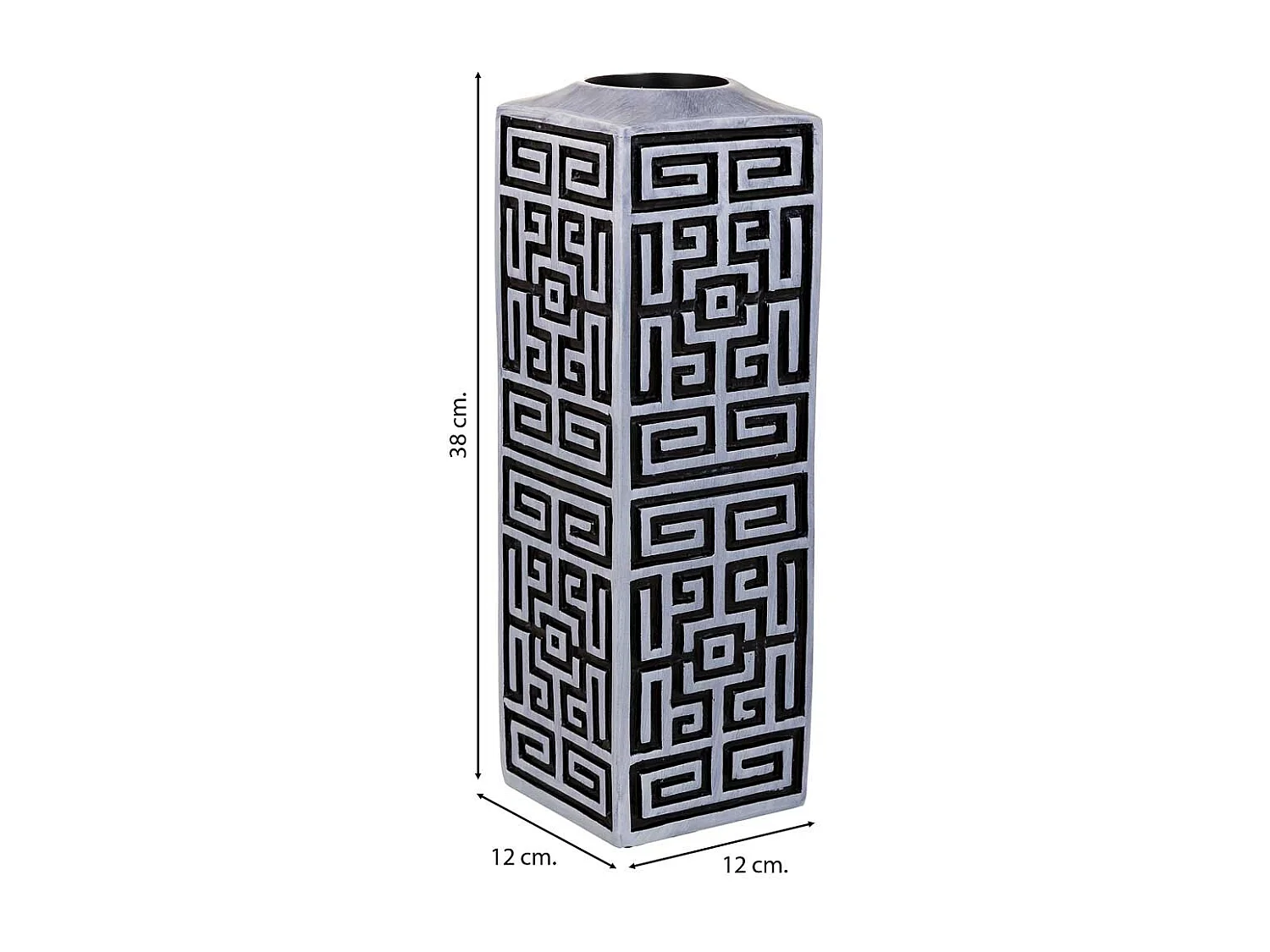 Vaso polirresina nero 12x12x38h cm