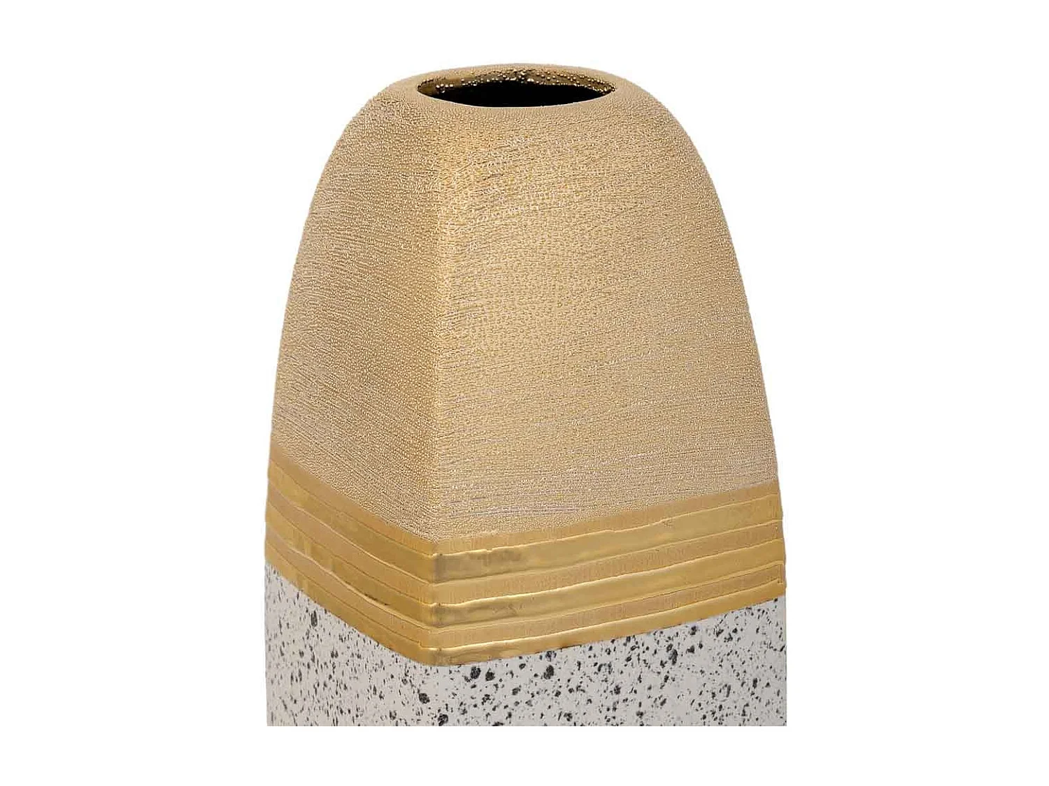 Jarrón de cerámica dorado 11,5x11,5x31