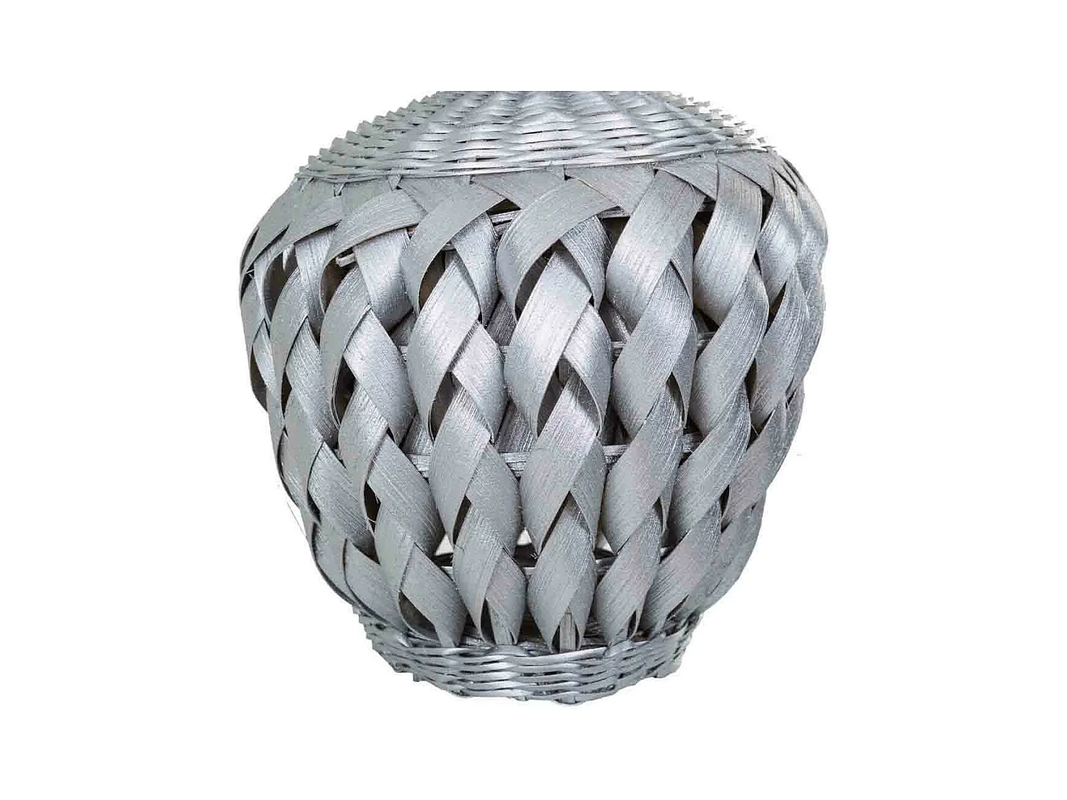 Vaso in bambù laccato argento 15x26x36h
