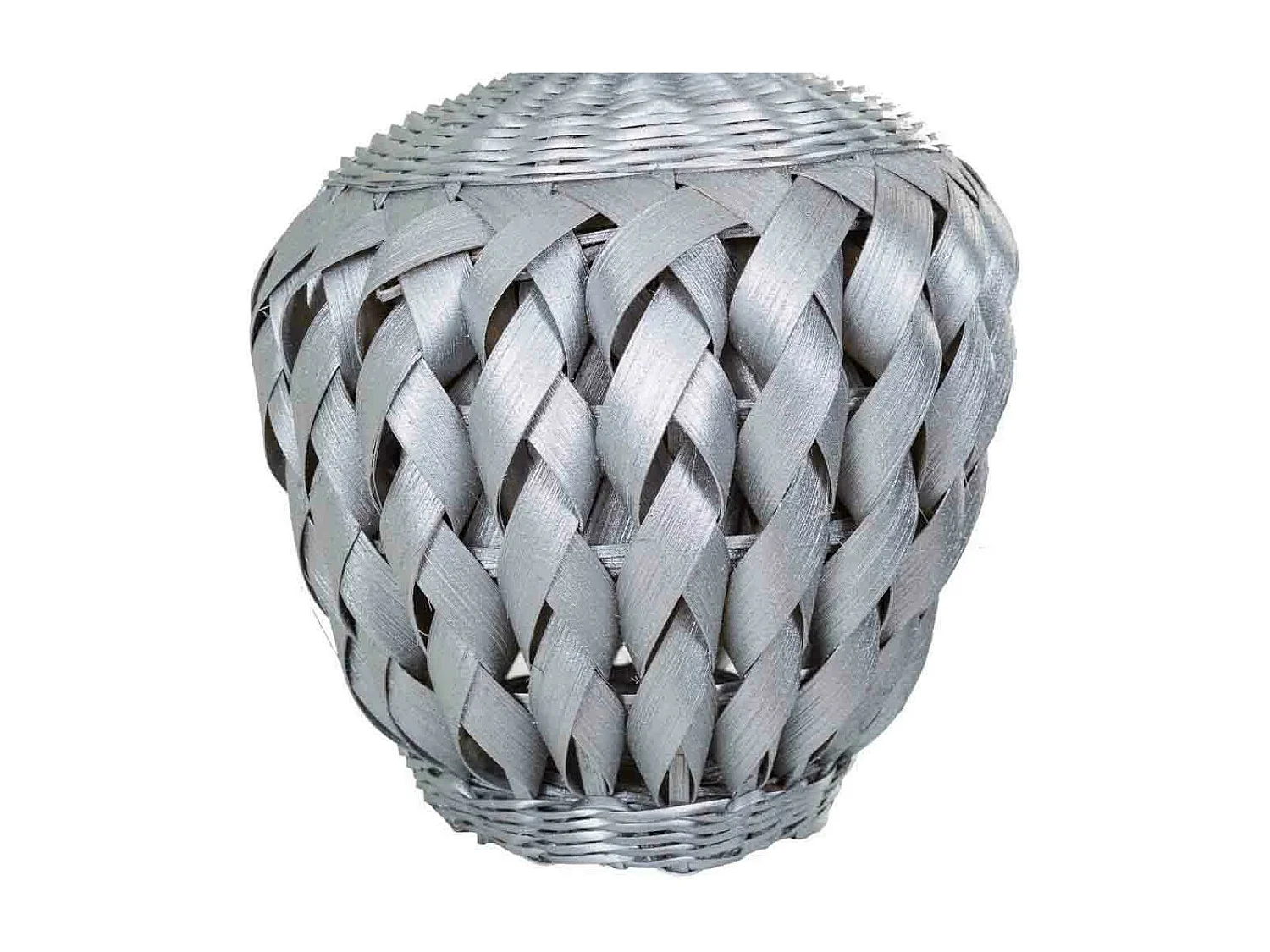 Vaso in bambù laccato argento 15x26x36h