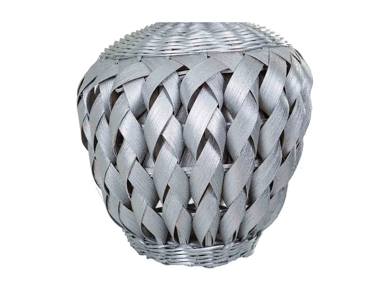Silberlackierte Bambusvase 15x26x36h cm