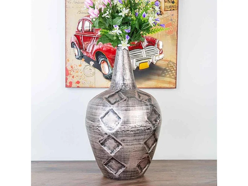 Vaso in metallo ramato 30,5x30,5x50,5h